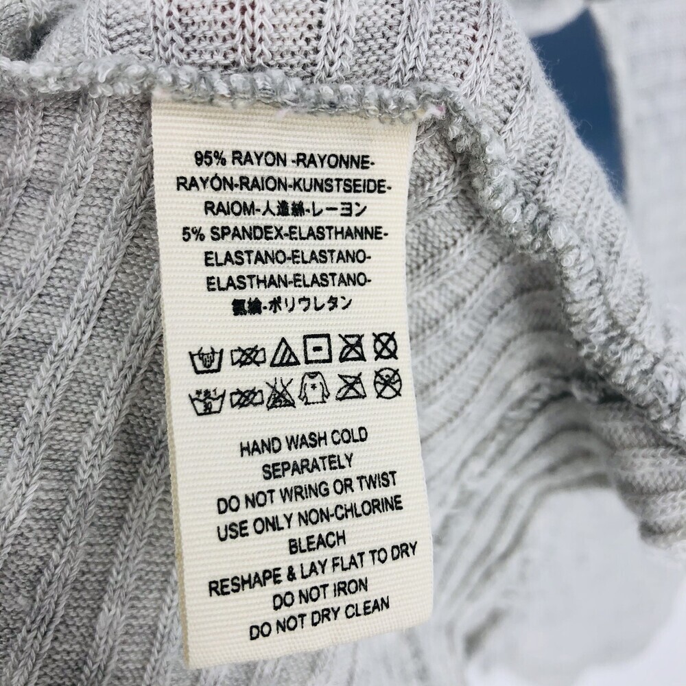 Free People Light Gray Lover Ribbed Slit Back Mock Neck Thermal Oversized Small - Picture 8 of 9